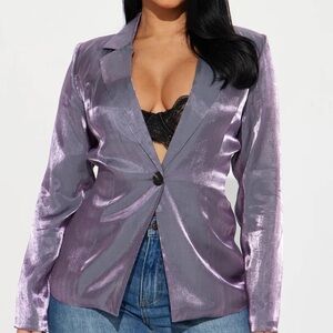 Fashion Nova Shimmering Lavender Blazer